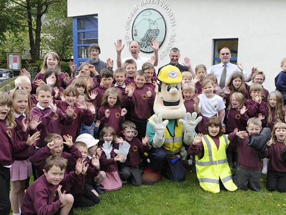 Ivor Goodsite  visits the children at Crosby Ravensworth School to highlight the safety risks on construction Sites.