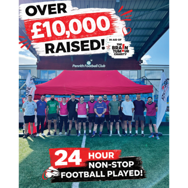 24 HOUR FOOTBALL CHALLENGE IN AID OF THE BRAIN TUMOUR CHARITY