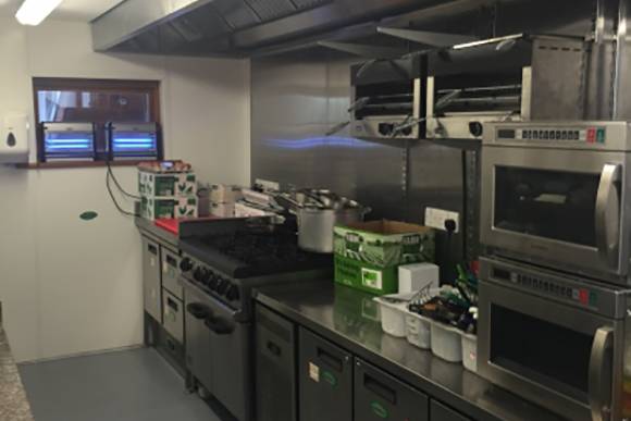 The cafe kitchen at Nichol End